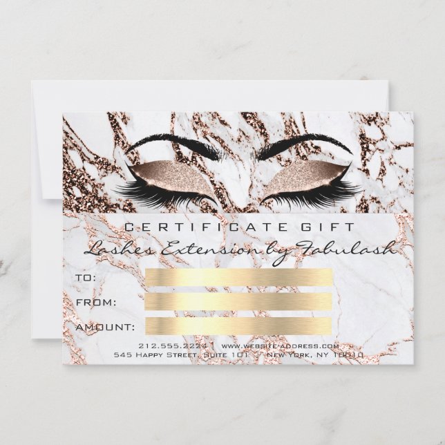 Regalo de certificado de artista de maquillaje de  (Anverso)