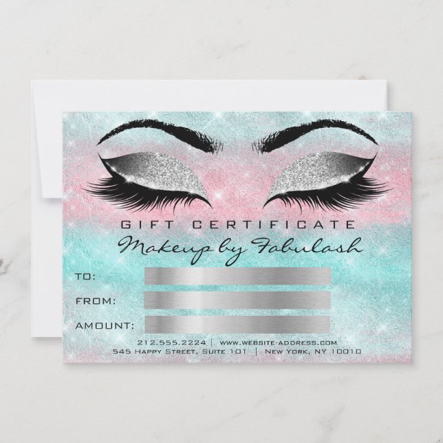 Regalo de certificado de artista de maquillaje gri (Anverso)