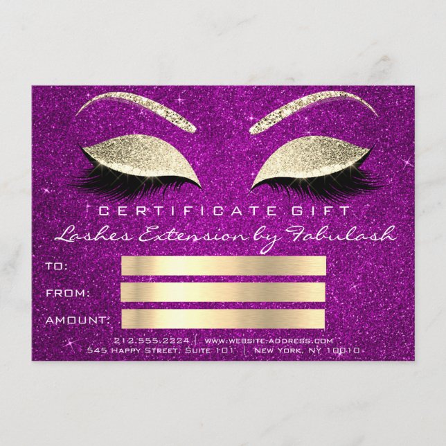 Regalo de certificado de artista de maquillaje ros (Anverso)