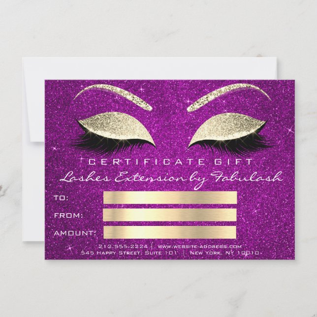 Regalo de certificado de artista de maquillaje ros (Anverso)