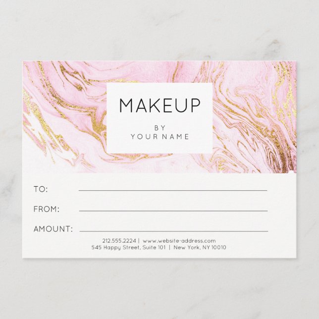 Regalo de certificado de belleza de maquillaje ros (Anverso)