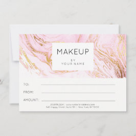 Regalo de certificado de belleza de maquillaje ros
