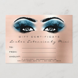 Regalo de certificado de maquillaje azul rosa de r