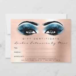 Regalo de certificado de maquillaje azul rosa de r