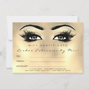 Regalo de certificado de maquillaje de oro de cris