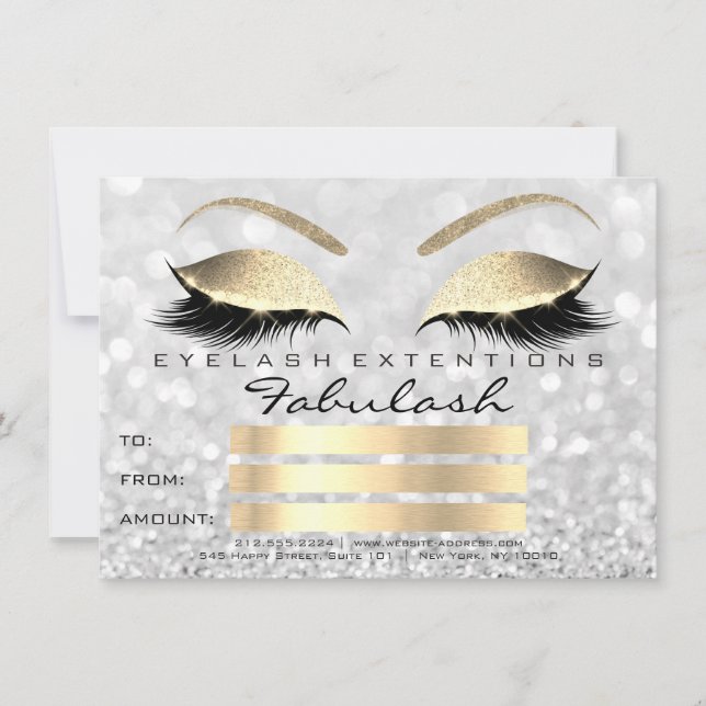 Regalo de Certificado de Maquillaje de Pestañas de (Anverso)