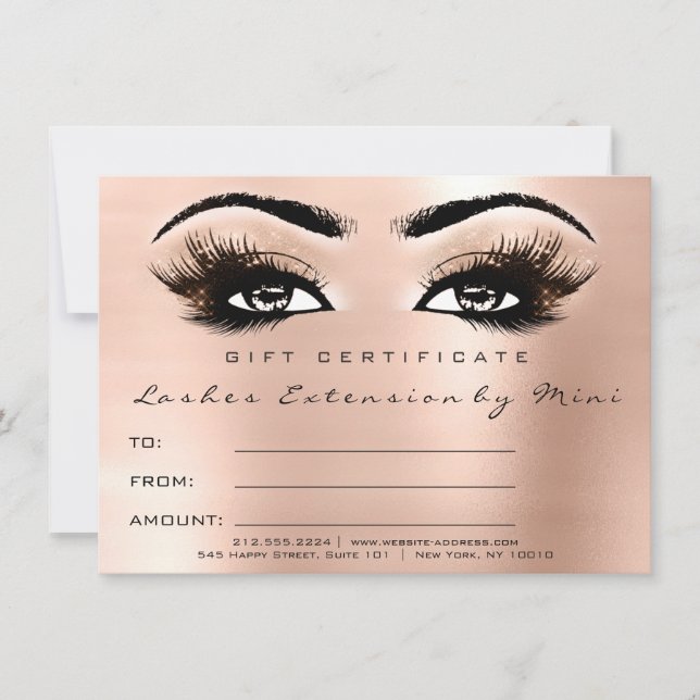 Regalo de certificado de maquillaje Rubor rosa Las (Anverso)
