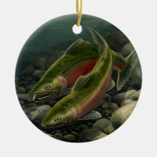 Regalo de color salmón personalizado ornamento