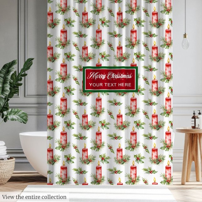 Regalo de cortina de Navidades clásicos de acuarel (Modern watercolor classic Christmas curtain gift)