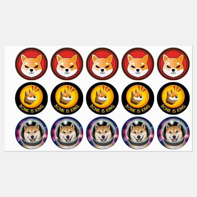 Regalo de criptografía de BONK, pegatina del comer (Hoja)