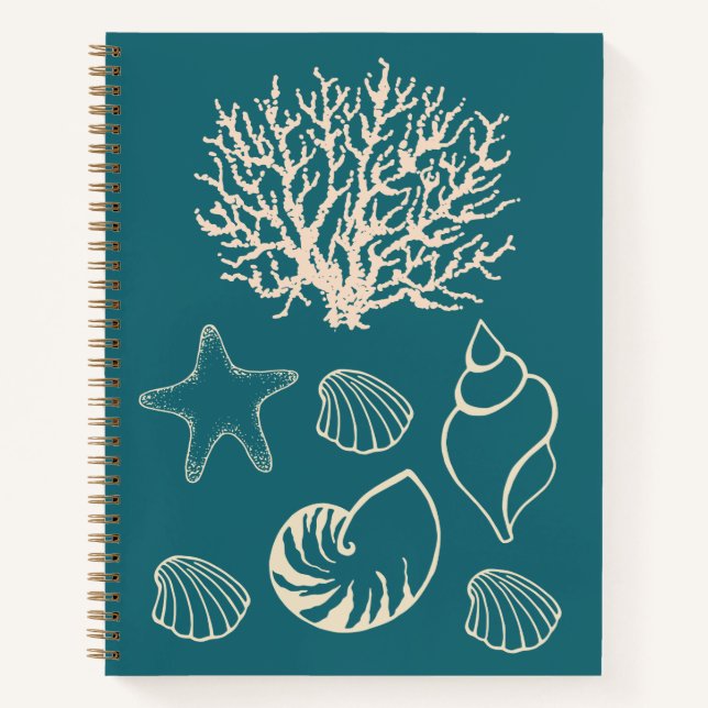 Regalo de cuaderno de bocetos de conchas náuticas (Anverso)