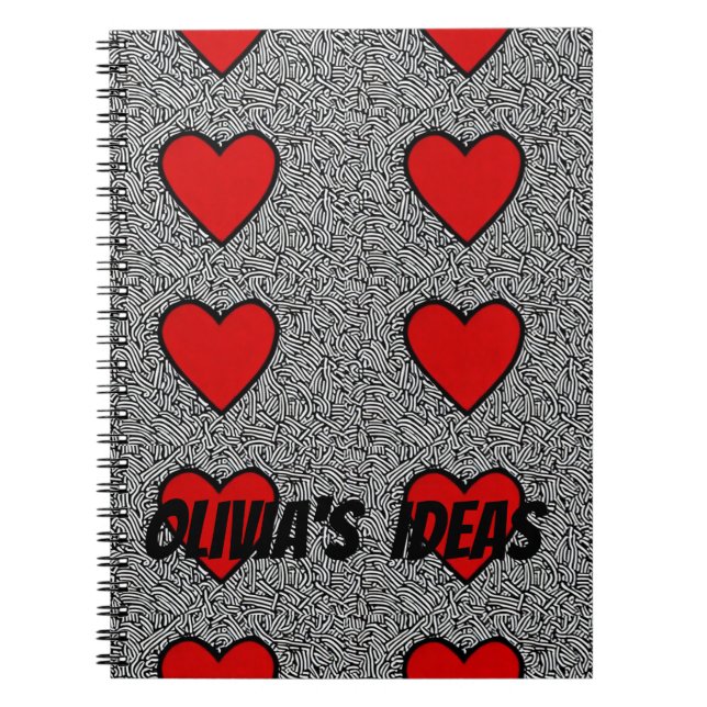 regalo de cuaderno de doodle de amor rojo (Frente)
