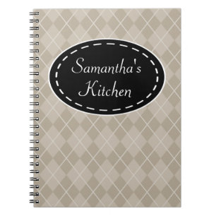 Regalo de cuaderno de recetas de cocina argyle per