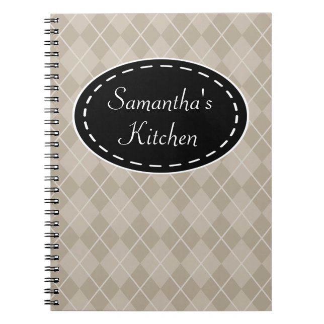 Regalo de cuaderno de recetas de cocina argyle per (Frente)