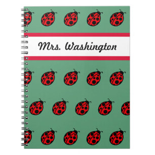 Regalo de cuaderno escolar mariquita de la maestra