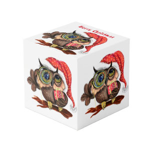 Regalo de Cubo de Navidad Bebé Búho con Gifta
