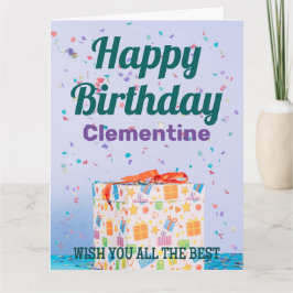 Regalo de cumpleaños, caja de regalo, tarjeta de c