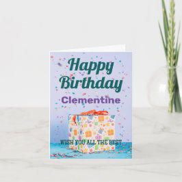 Regalo de cumpleaños, caja de regalo, tarjeta de c