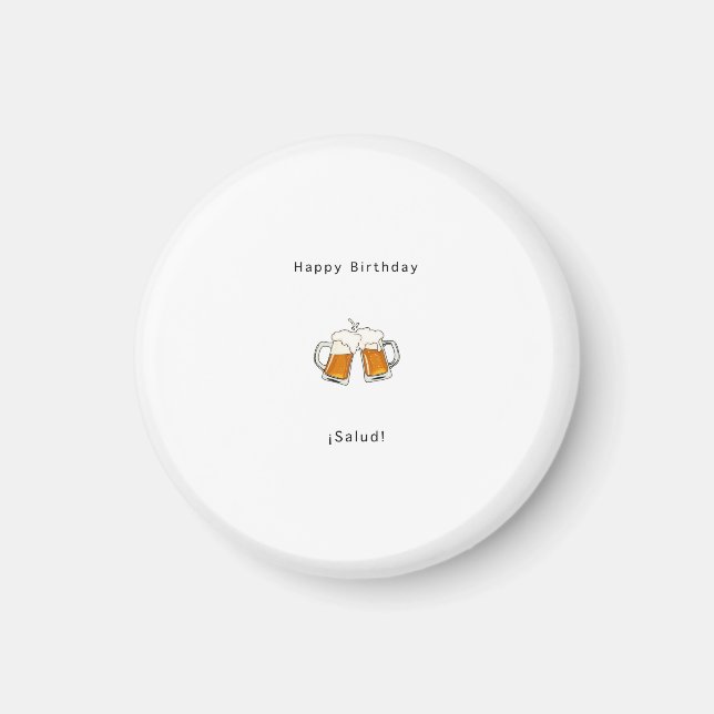 Regalo de cumpleaños, imán de cumpleaños español,  (Frente)