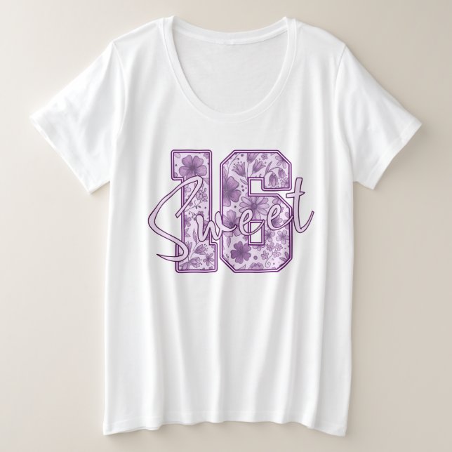 Regalo de cumpleaños número 16 con flores de lavan (Anverso del diseño)