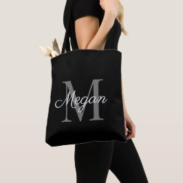 Regalo de Dama de Honor con Monograma Bolsa Negra