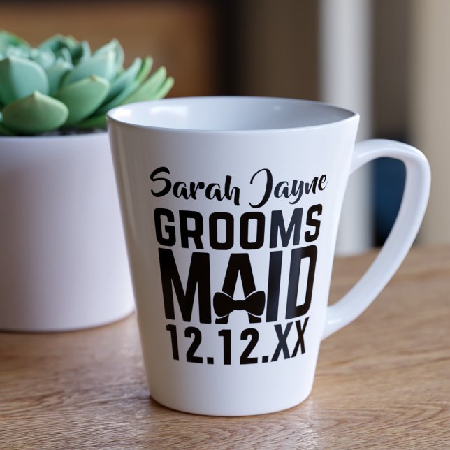 Regalo de Dama de Honor para el Novio Taza de Latt (Wedding Party Groomsmaid Gift Latte Coffee Mug)