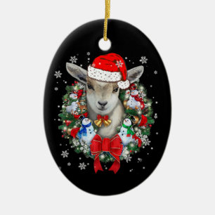 Regalo de decoración con adornos de cabra navide