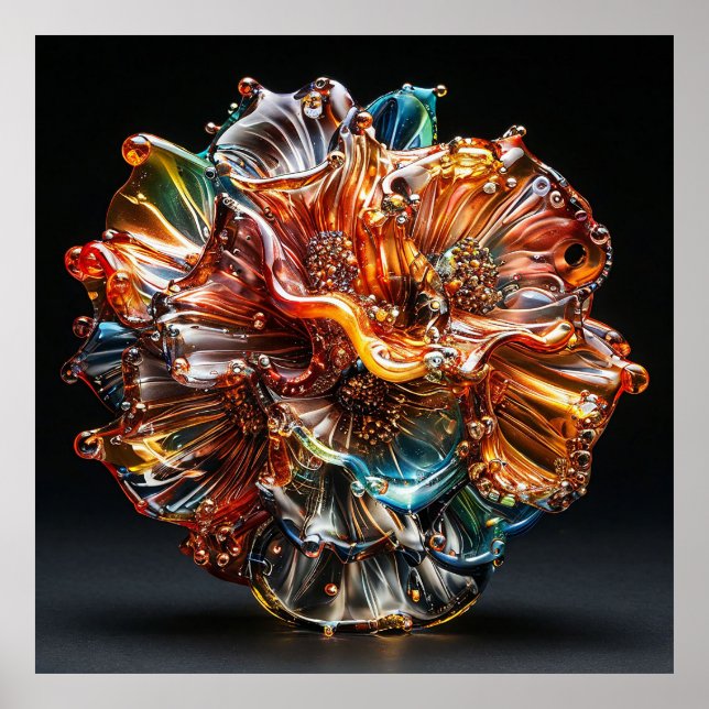 Regalo de decoración de arte de flores de vidrio c (Frente)