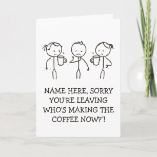 Regalo de despedida tarjeta de café para amantes d