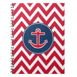 Regalo de diario de cuaderno escolar de ancla náut