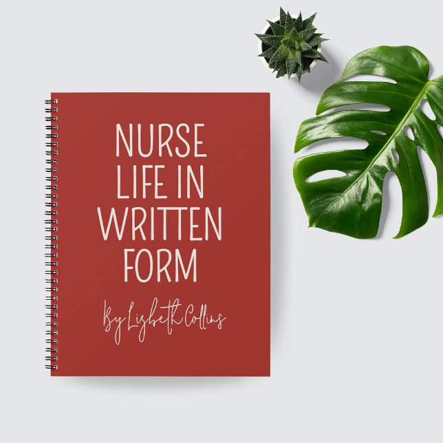 Regalo de diario personalizado de la divertida vid (Custom Nurse Journal — Funny Nurse Life Notebook Gift for RN, LPN, or Healthcare Worker)