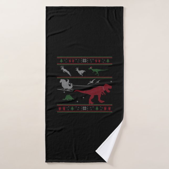 Regalo de Dinosaur Xmas (Toalla de baño)
