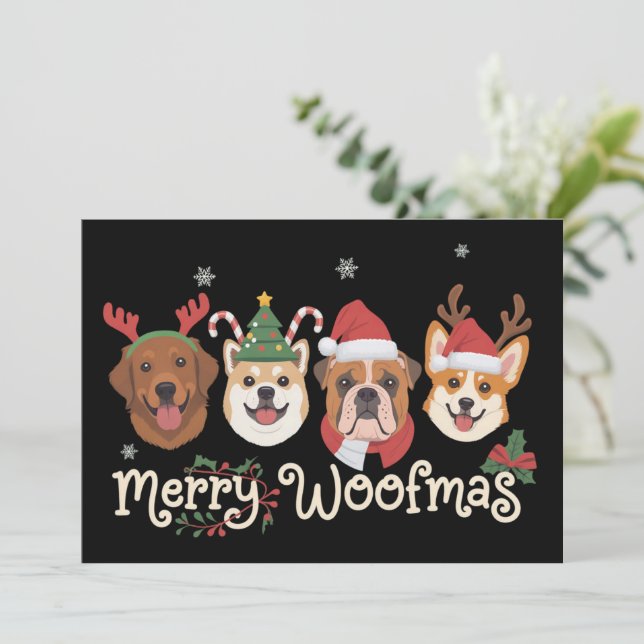 Regalo de dueño de perro de Navidad Fiesta Merry W (Anverso de pie)