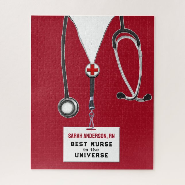 Regalo de enfermería personalizado rompecabezas (Vertical)