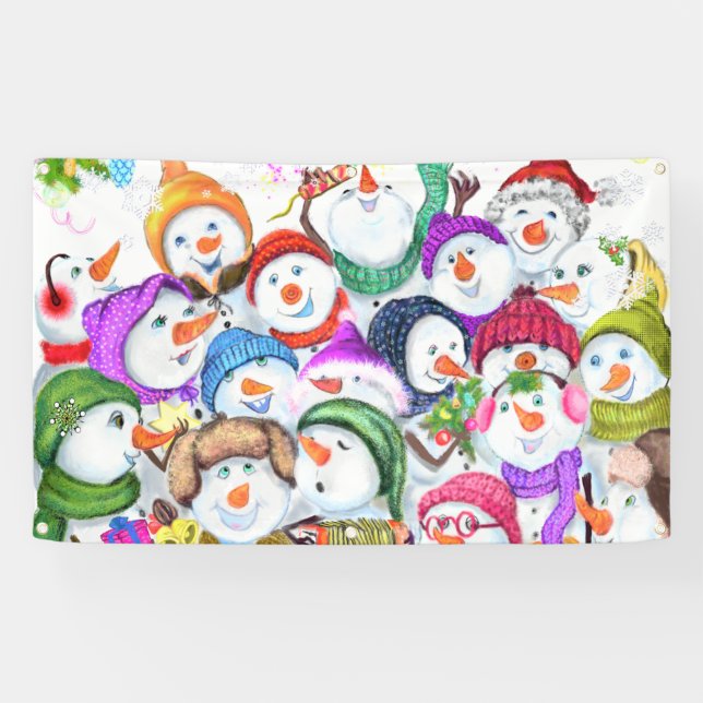 Regalo de Fiesta de pancartas de Navidades de Snow (Horizontal)