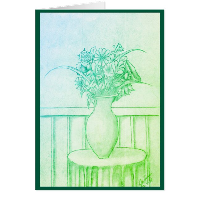 Regalo de flores - Verde (Frente)