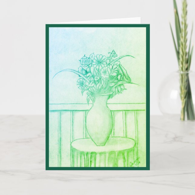 Regalo de flores - Verde (Anverso)