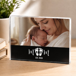Regalo de foto de huellas de bebé establecidas por