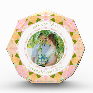 Regalo de foto de Keepsake, Boda rosa verde bonito