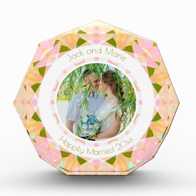 Regalo de foto de Keepsake, Boda rosa verde bonito (Anverso)