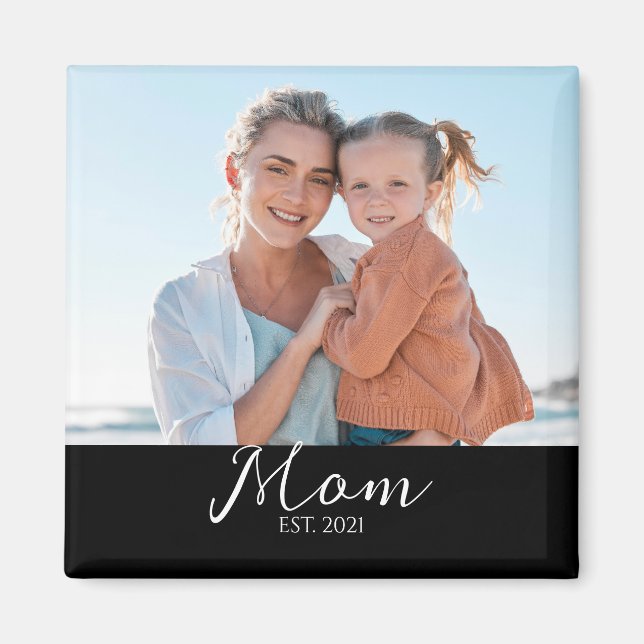 Regalo de Foto de Mamá Establecida en Imán (Frente)