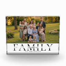 Regalo de Foto de Nombre de Familia Elegante