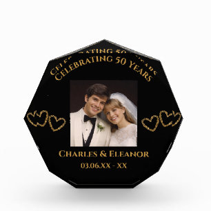 Regalo de Foto Personalizado de Oro para el 50 Ani