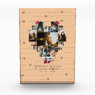 Regalo de fotos con forma de corazón de color rosa