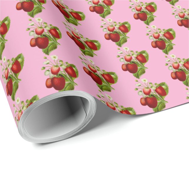 Regalo de fresa Papel envuelto Fresas (Esquina del rollo)