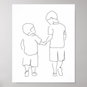 Regalo de hermanos, impresión de hermanos, arte d