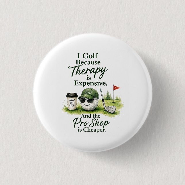 Regalo de humor para golfista descarada con botón  (Anverso)