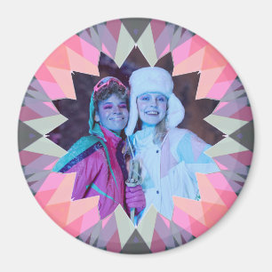 Regalo de imán de foto de estrella de Navidad gris