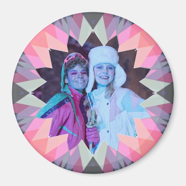 Regalo de imán de foto de estrella de Navidad gris (Frente)