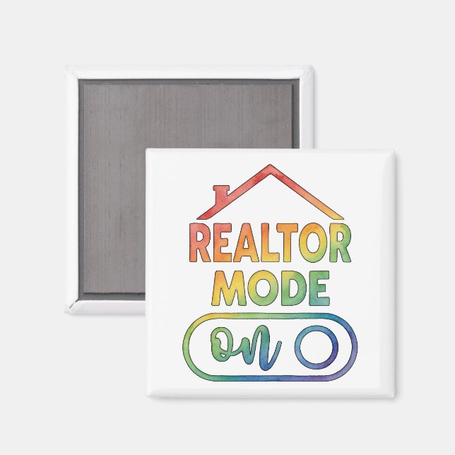 Regalo de inmobiliaria acuarela imán Modo de Agent (Anverso/Reverso)